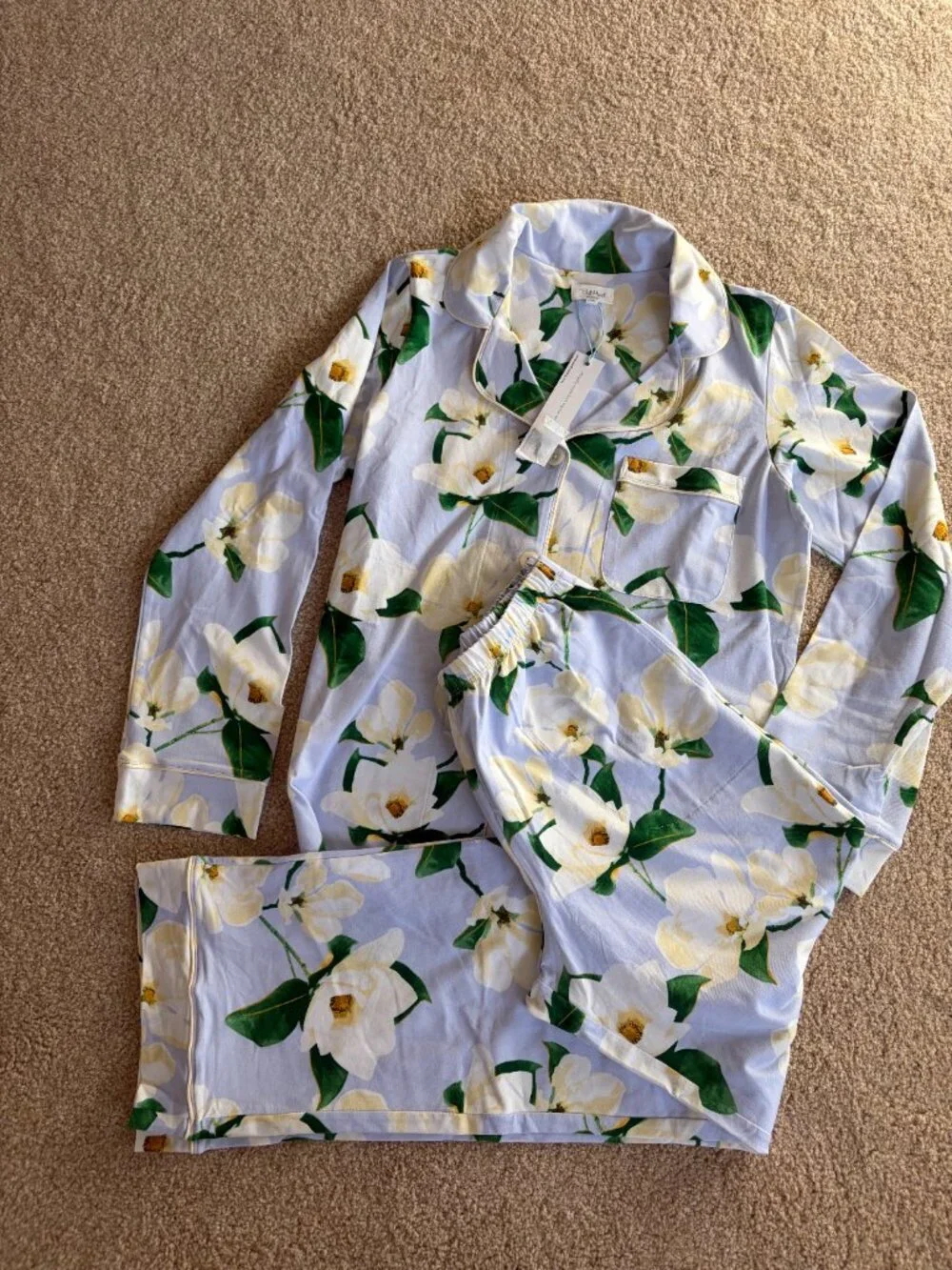 BedHead Pj Set 100% Organic Cotton Crop Pajamas Size S NWT - Picture 2 of 3